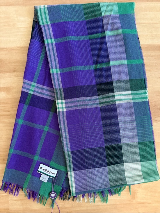 Wimbledon Accessories - Wimbledon Merino Wool Plaid Scarf Made in Scotland Purple Green NWOT